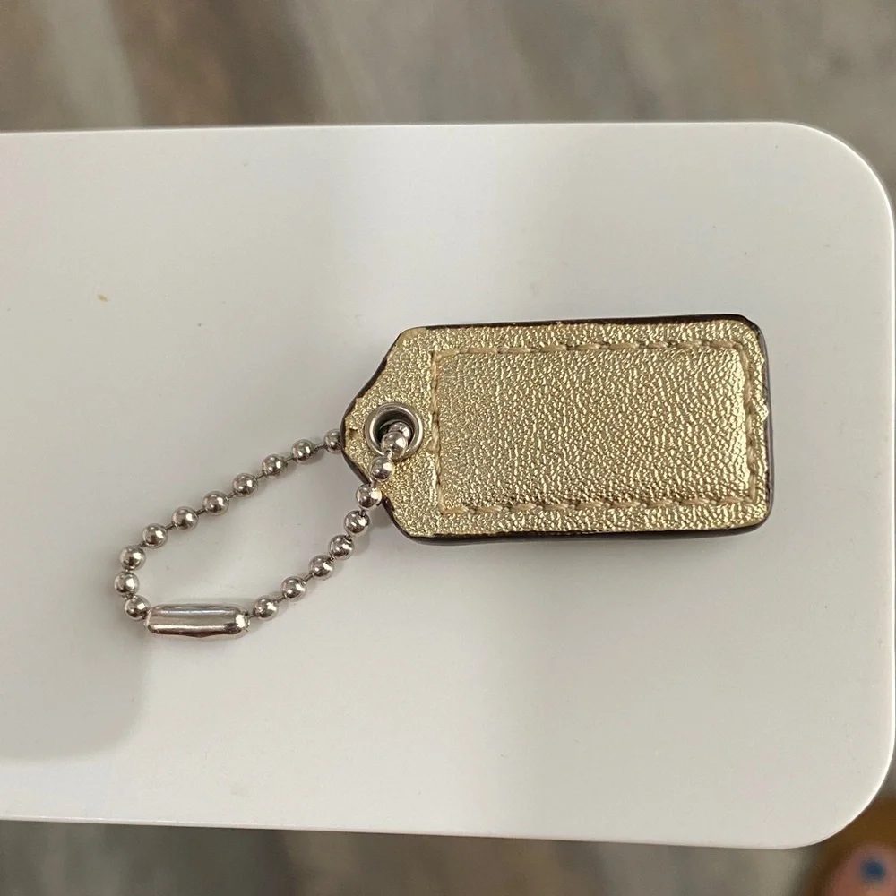 Coach Metallic Gold Handbag  Tag with Chain